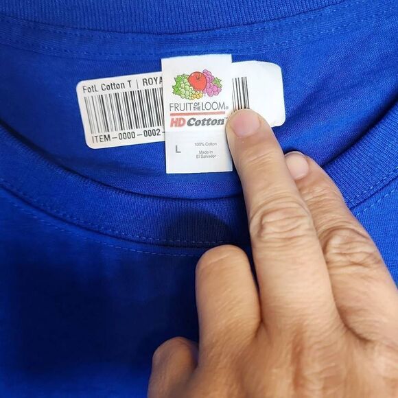 Fruit Of The Loom Blue Graphic Print Short Sleeve Cotton Tee Large NWT (Qty 2) - Picture 8 of 9